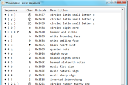 WinCompose SymbolList Thumb