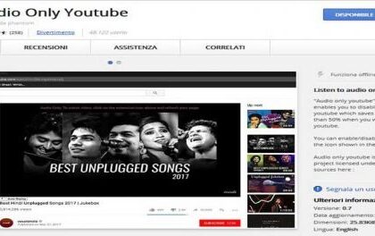 Riprodurre solo audio dai contenuti di YouTube 620x264