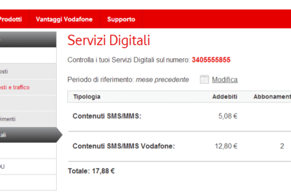 Come bloccare servizi in abbonamento Vodafone