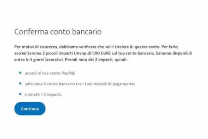 Come confermare il proprio conto bancario su PayPal