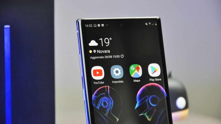 Acquisizione rapida dello schermo a mano su Samsung Galaxy Note 10